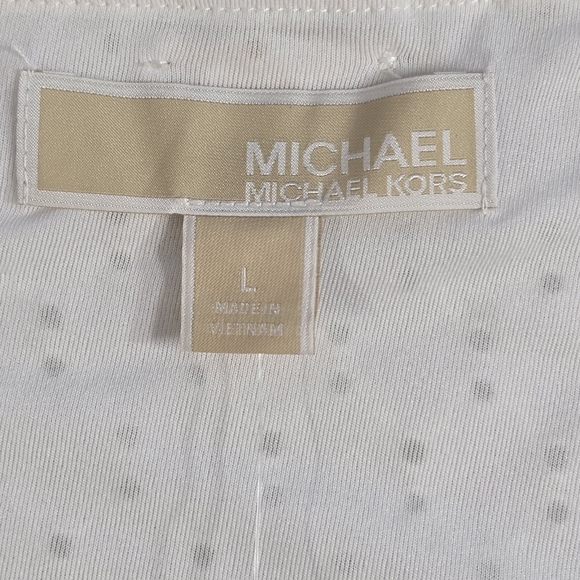 MICHAEL KORS Womens White Eyelet Tie Pullover Styling Sleeveless Scoop Neck Knee - Picture 7 of 9